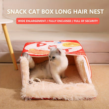 وسادة سرير القطط على شكل صندوق وجبات خفيفة