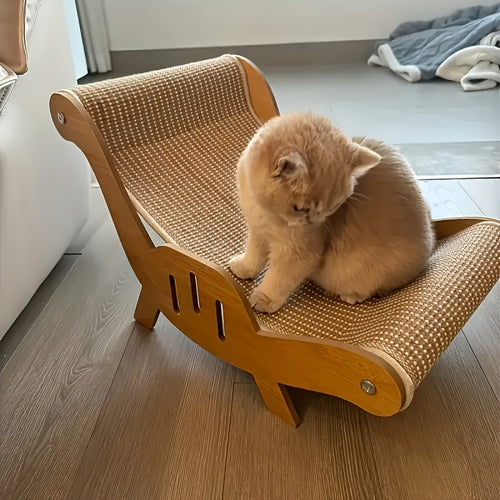 كرسي وأريكة خدش قطط كبيران ومتينان مصنوعان من حبل السيزال -